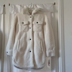 Lucky Brand Cream Sherpa Jacket- Coat